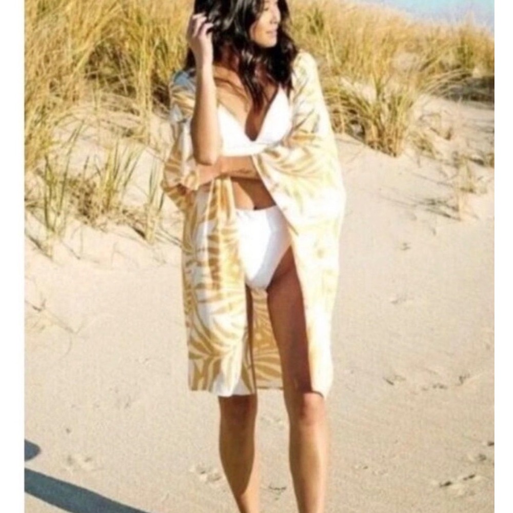 Maison Du Soir Tropical Palm Print Beach Cover-Up Robe and Eye Mask Set XL/2XL - Picture 4 of 11
